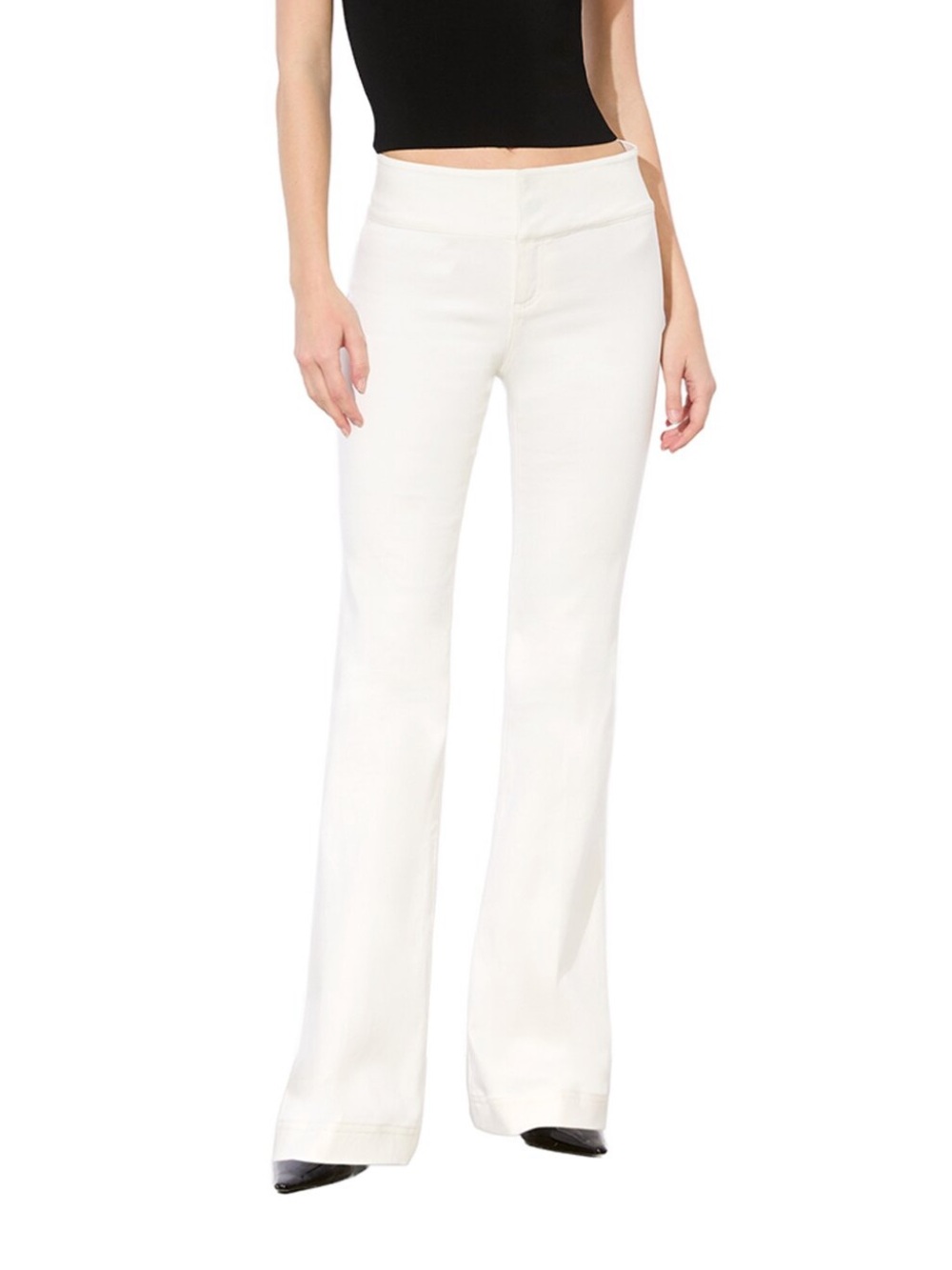 Alice + Olivia White Boot-Cut Pants